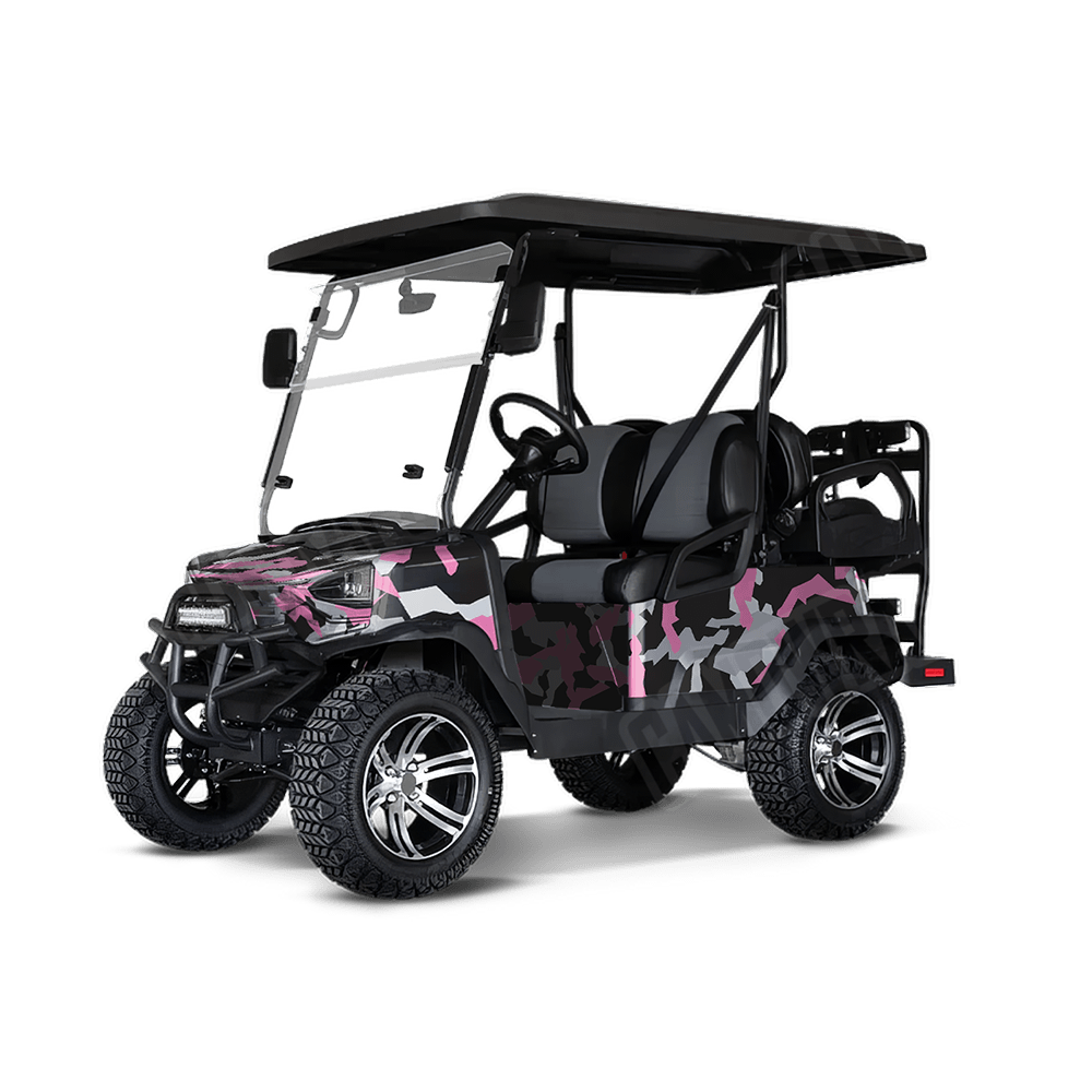 Erratic Pink Tiger Golf Cart Camo Vinyl Wrap