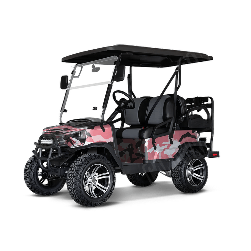 Erratic Pink Golf Cart Camo Vinyl Wrap