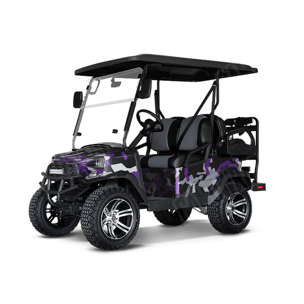 Erratic Purple Tiger Golf Cart Camo Vinyl Wrap