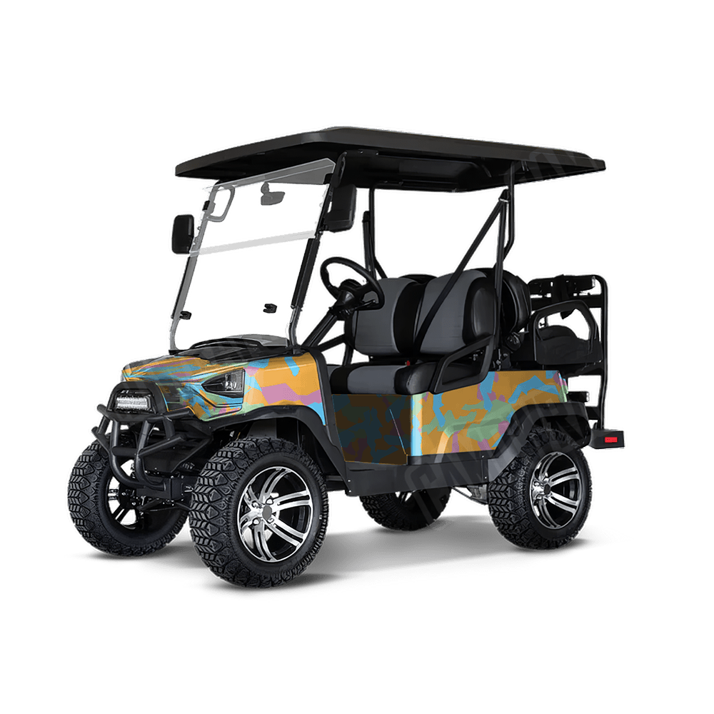 Erratic Sherbert Golf Cart Camo Vinyl Wrap