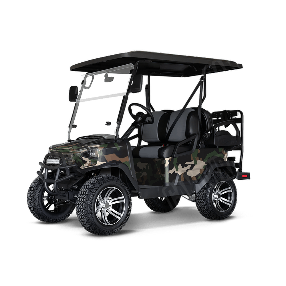 Erratic Woodland Golf Cart Camo Vinyl Wrap