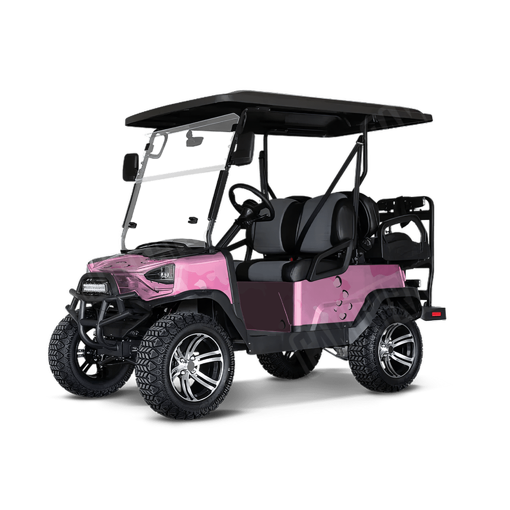 Jumbo Battle Storm Elite Pink Golf Cart Camo Vinyl Wrap