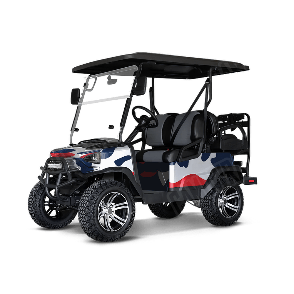 Jumbo Classic America Golf Cart Camo Vinyl Wrap