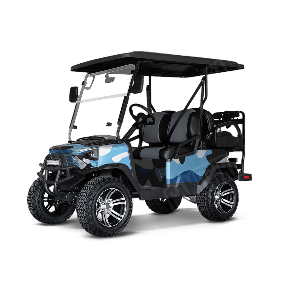 Jumbo Classic Baby Blue Golf Cart Camo Vinyl Wrap