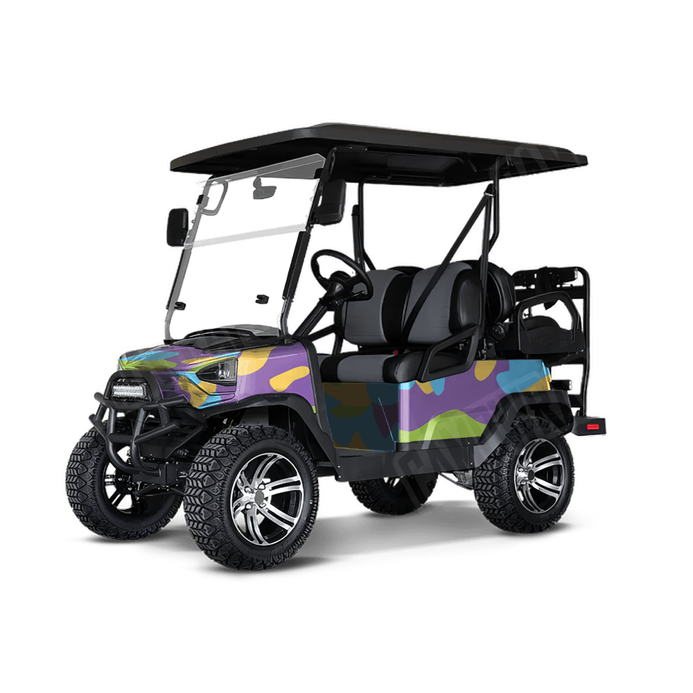 Jumbo Classic Carnival Golf Cart Camo Vinyl Wrap