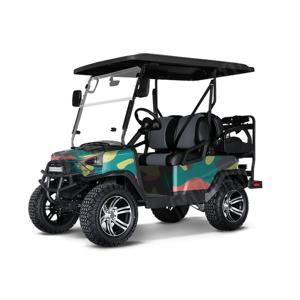 Jumbo Classic Fiesta Golf Cart Camo Vinyl Wrap