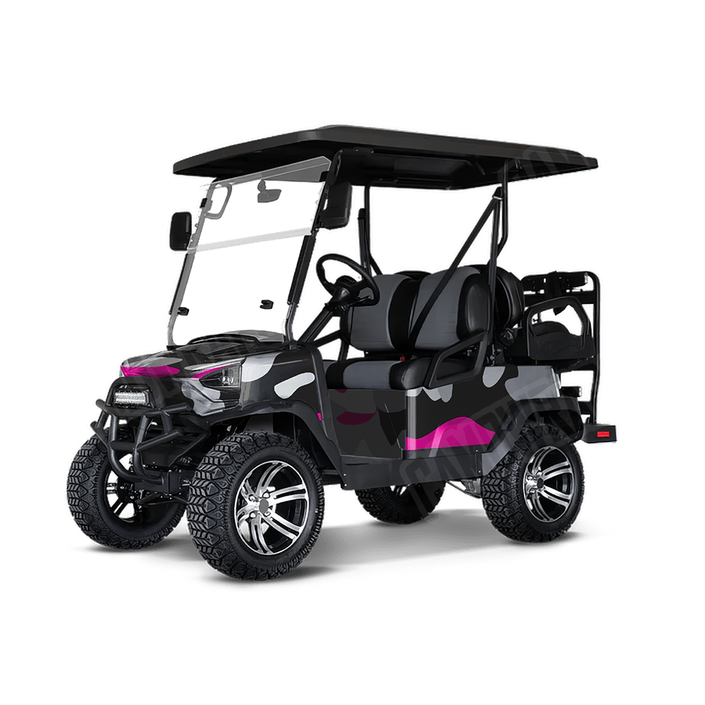 Jumbo Classic Magenta Tiger Golf Cart Camo Vinyl Wrap