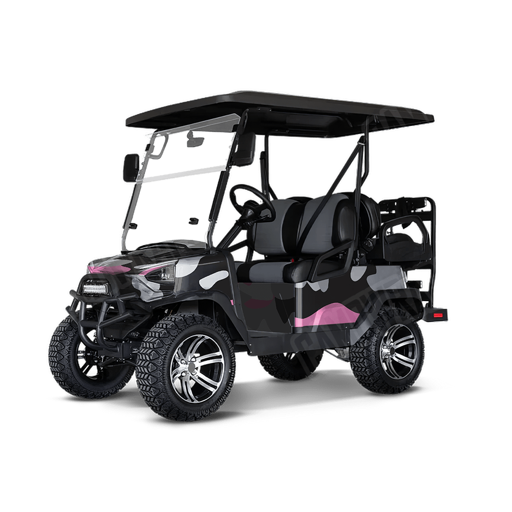 Jumbo Classic Pink Tiger Golf Cart Camo Vinyl Wrap