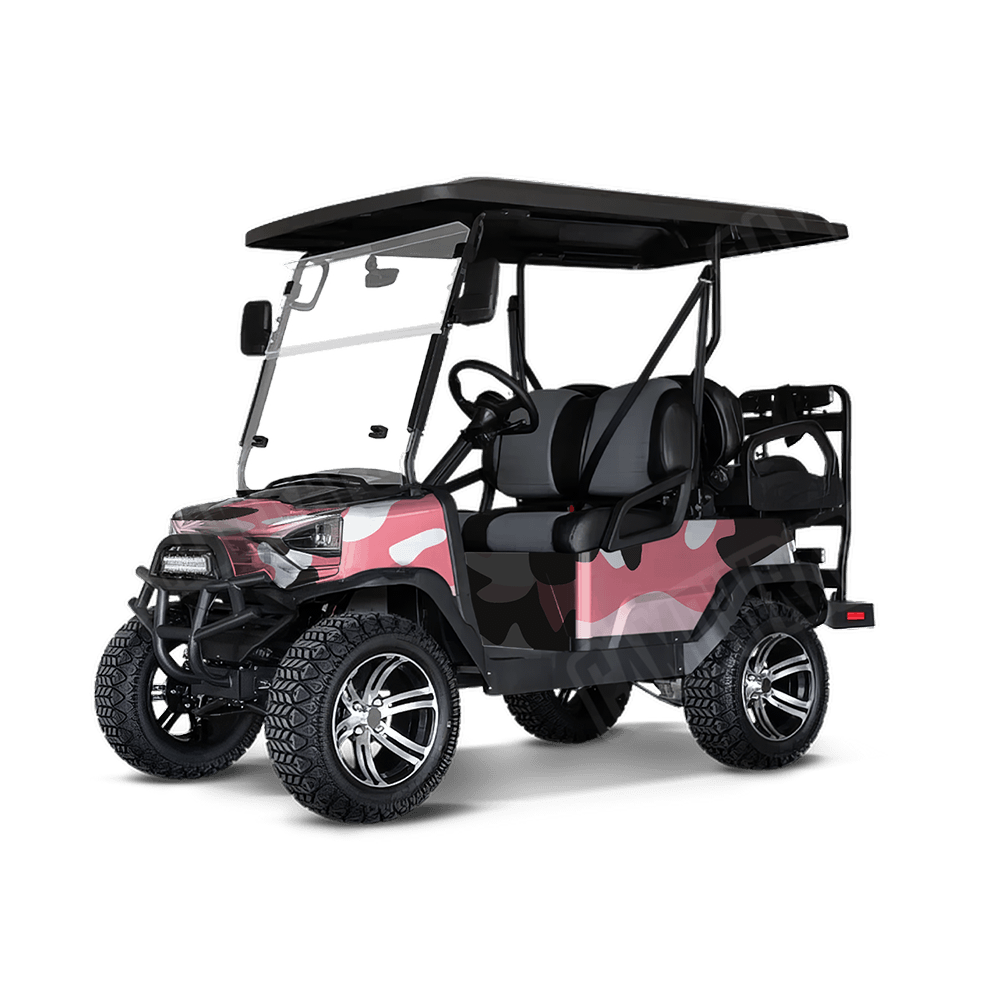 Jumbo Classic Pink Golf Cart Camo Vinyl Wrap