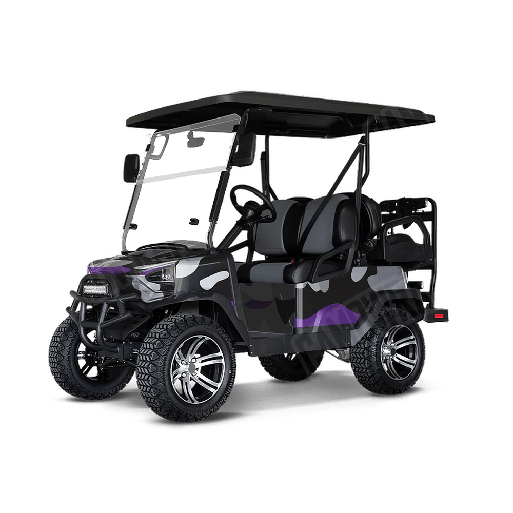 Jumbo Classic Purple Tiger Golf Cart Camo Vinyl Wrap