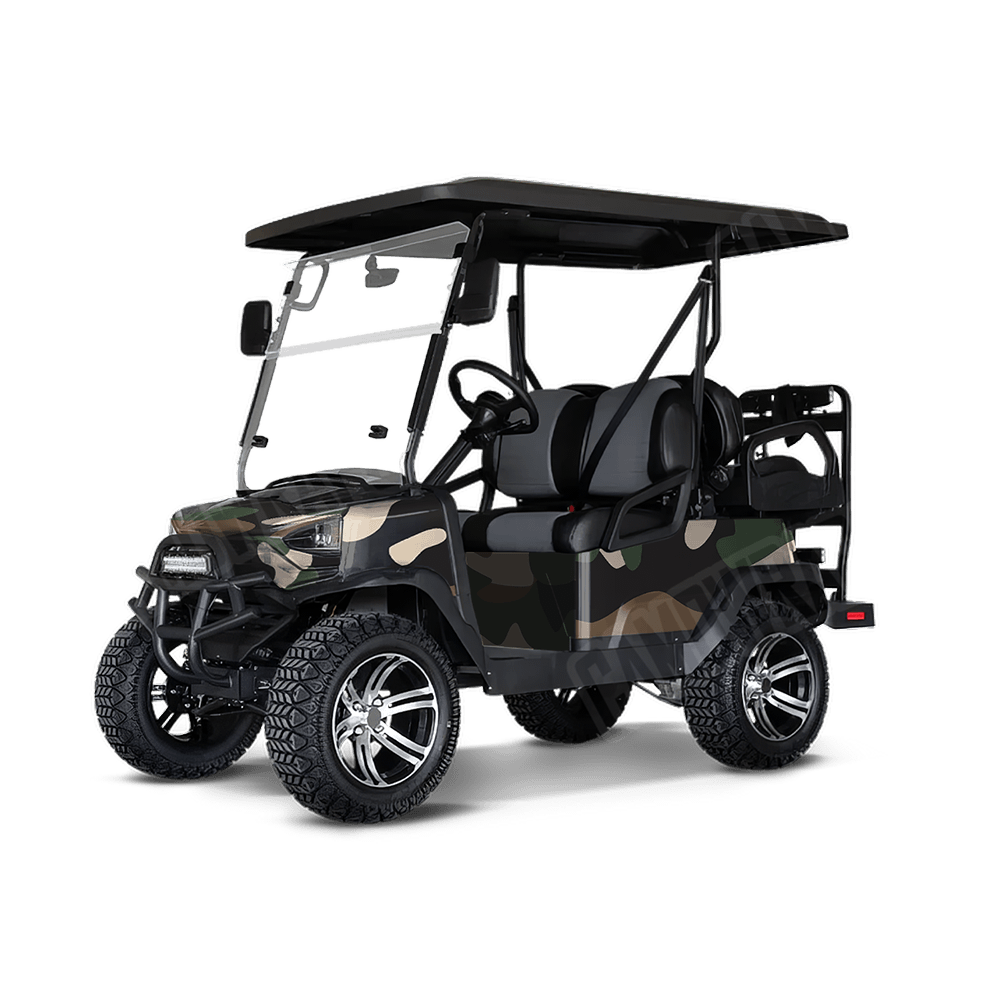 Jumbo Classic Woodland Golf Cart Camo Vinyl Wrap