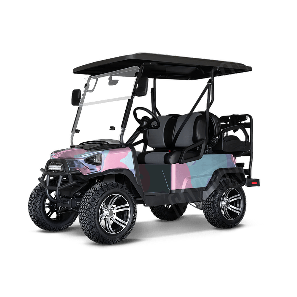 Jumbo Cumulus Cotton Candy Golf Cart Camo Vinyl Wrap
