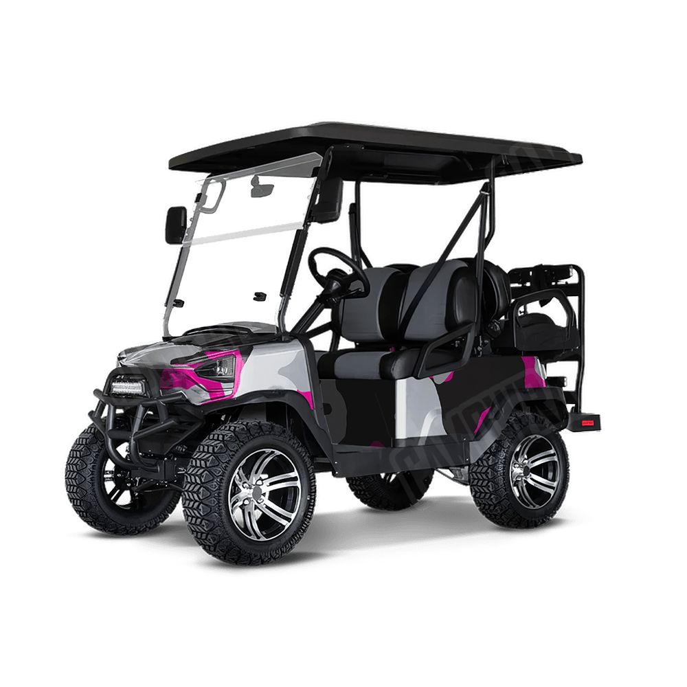 Jumbo Cumulus Magenta Tiger Golf Cart Camo Vinyl Wrap