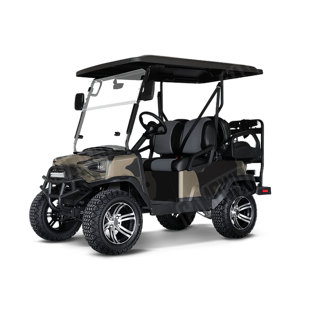 Jumbo Cumulus Militant Charcoal Golf Cart Camo Vinyl Wrap