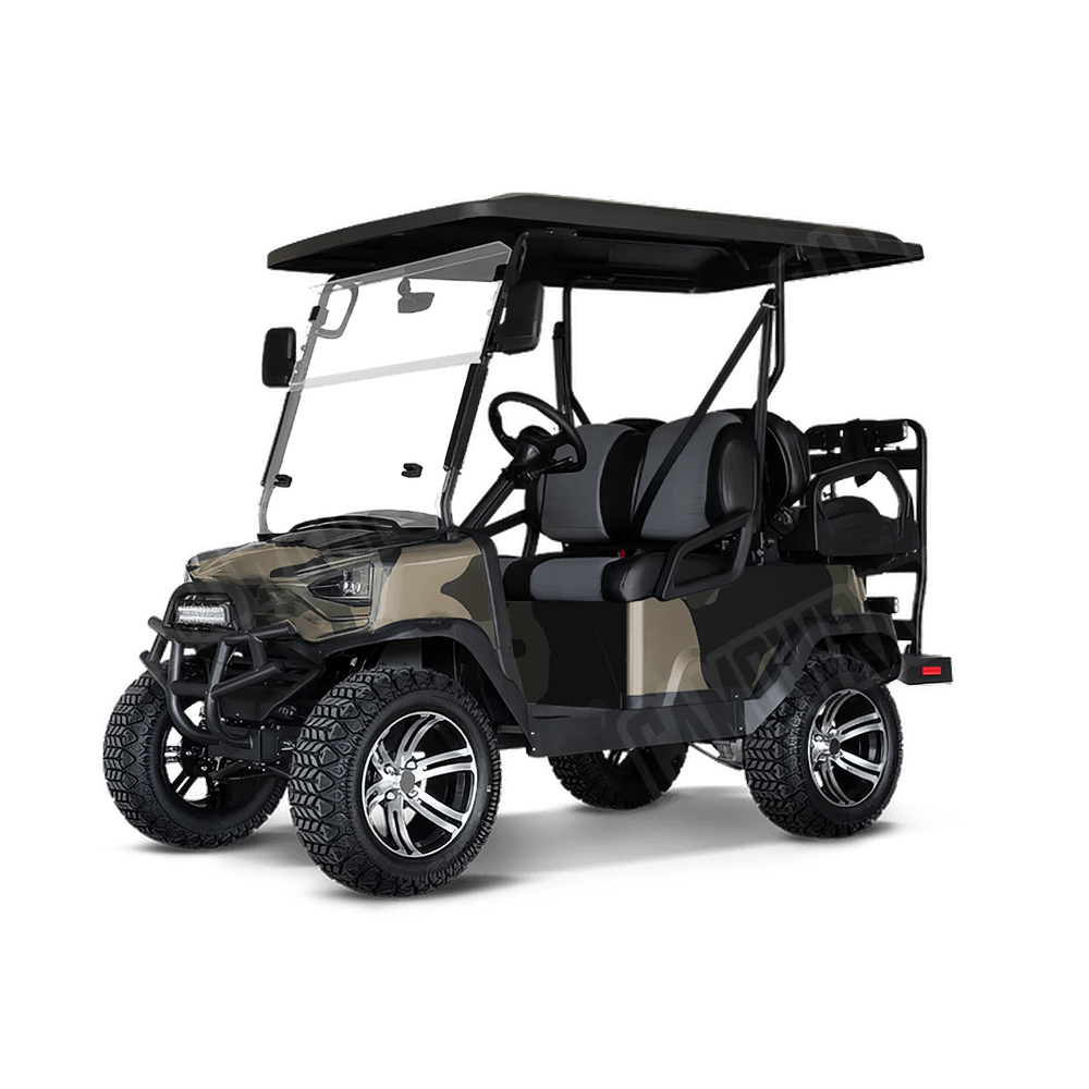 Jumbo Cumulus Militant Green Golf Cart Camo Vinyl Wrap