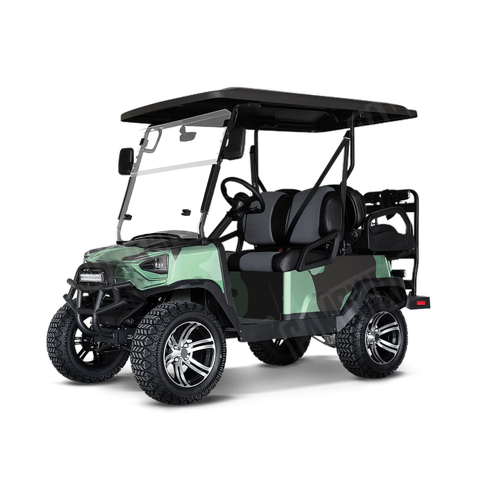 Jumbo Cumulus Mint Chocolate Chip Golf Cart Camo Vinyl Wrap
