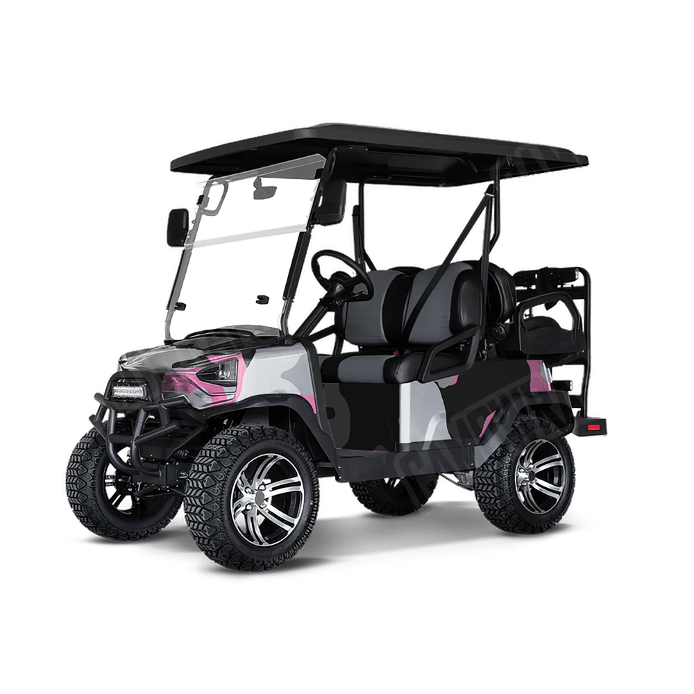 Jumbo Cumulus Pink Tiger Golf Cart Camo Vinyl Wrap