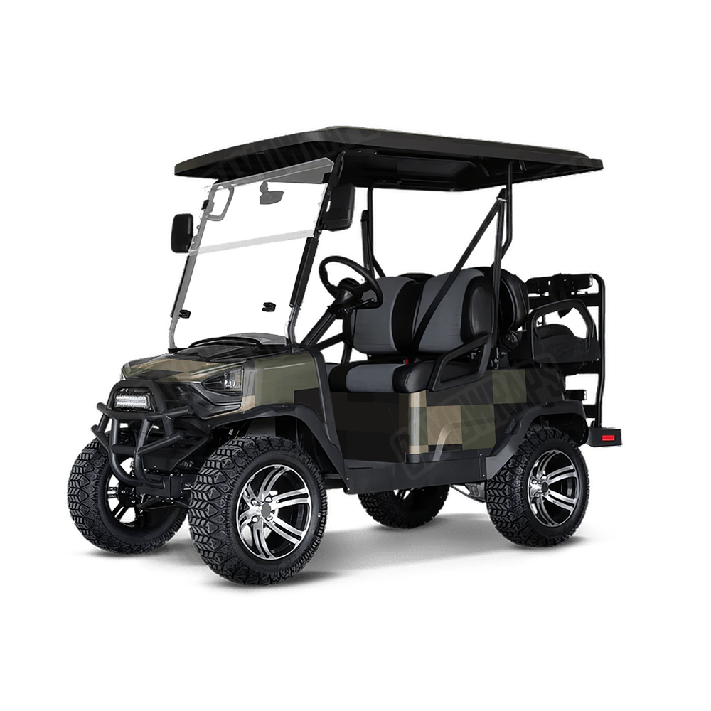 Pixel Militant Charcoal Golf Cart Wraps