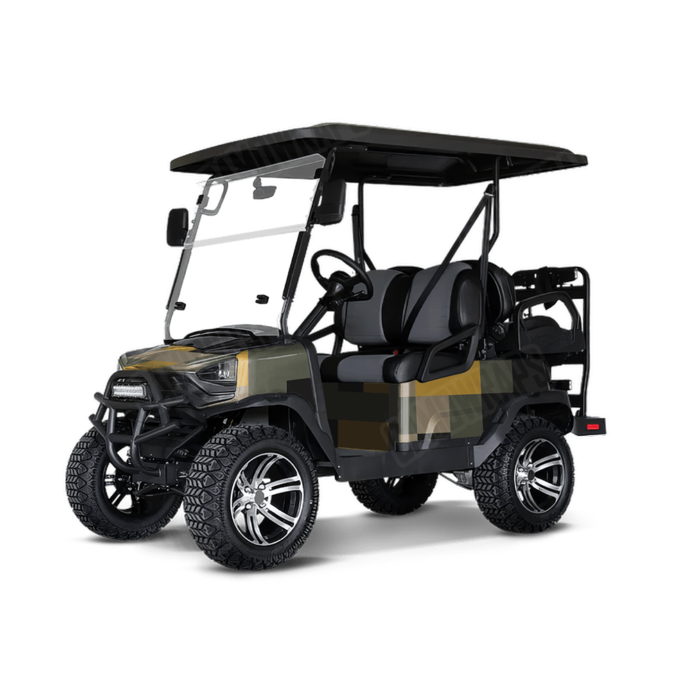 Pixel Militant Yellow Golf Cart Wraps