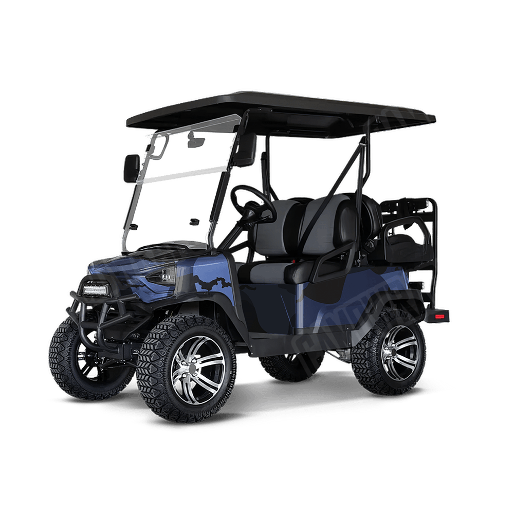 Jumbo Ragged Blue Midnight Golf Cart Camo Vinyl Wrap