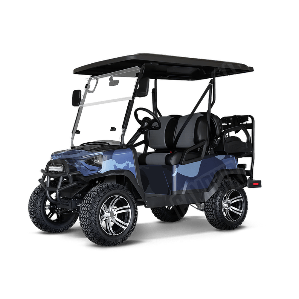 Jumbo Ragged Blue Urban Night Golf Cart Camo Vinyl Wrap