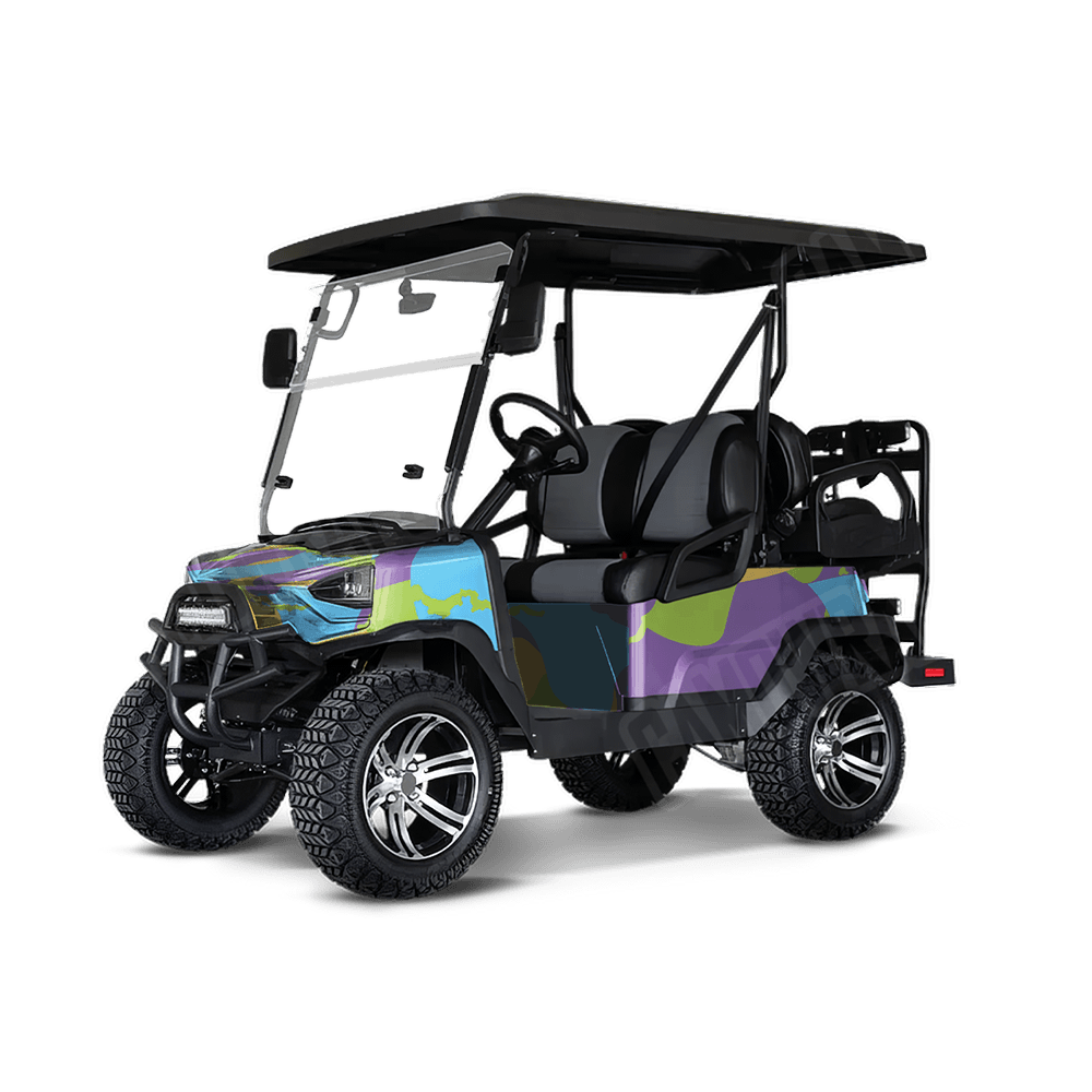 Jumbo Ragged Carnival Golf Cart Camo Vinyl Wrap