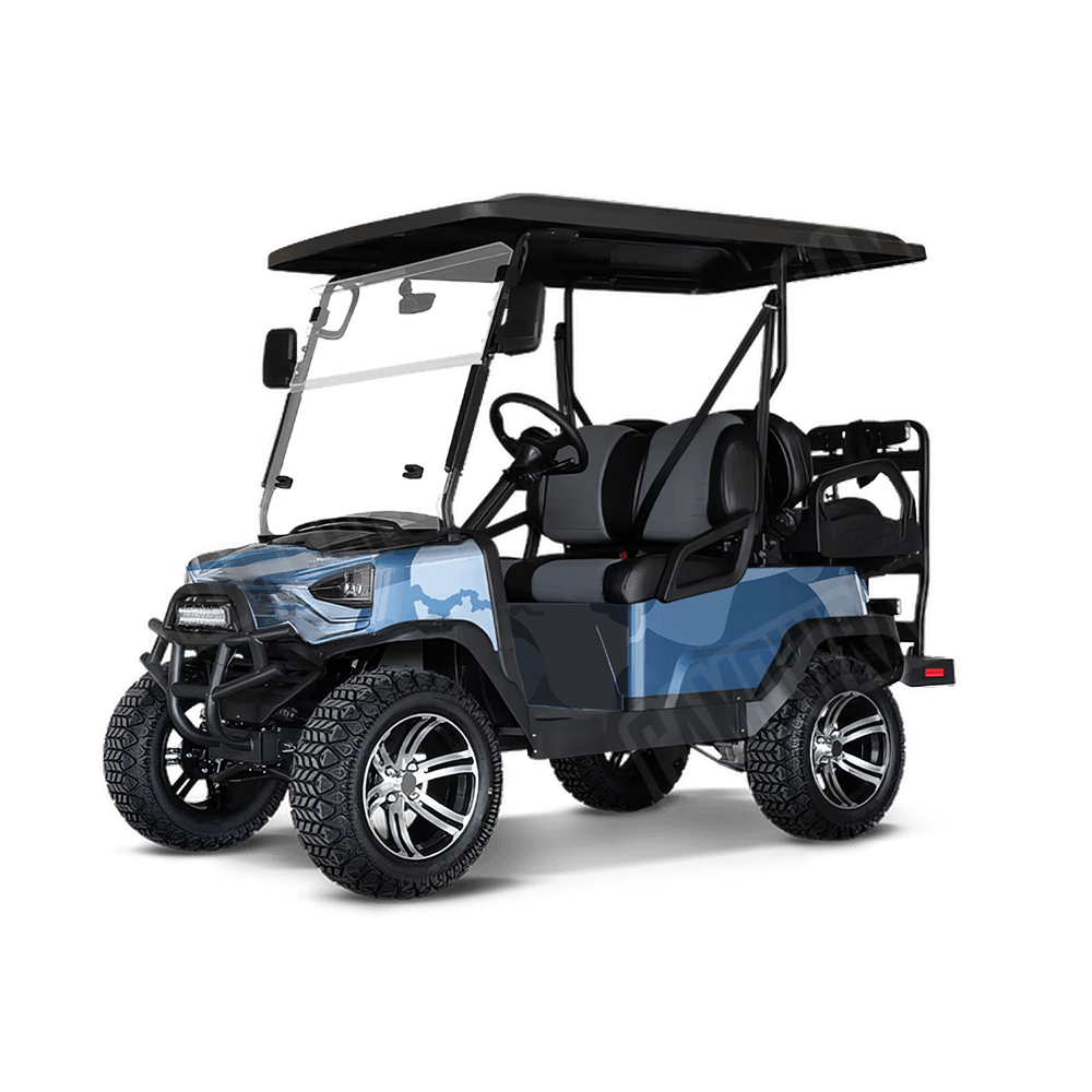 Jumbo Ragged Cool Blue Golf Cart Camo Vinyl Wrap