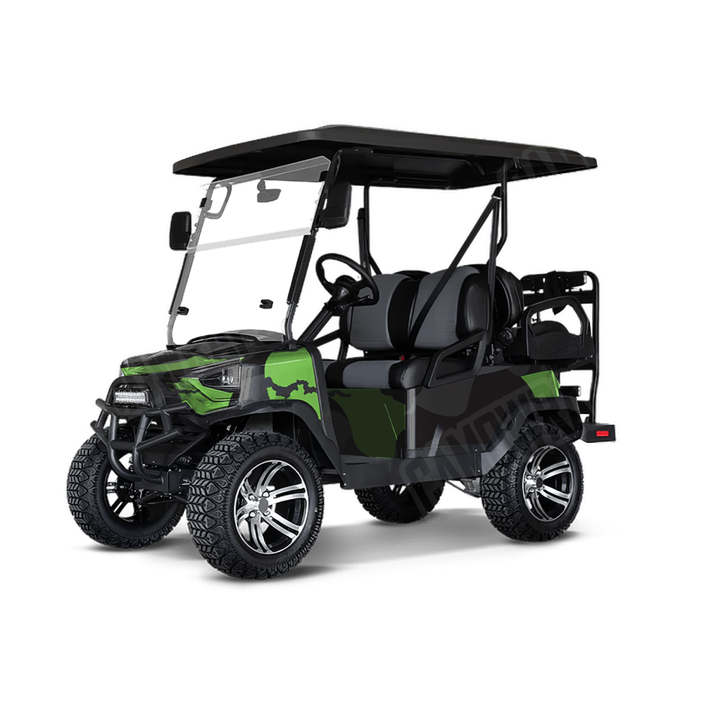 Jumbo Ragged Metro Green Golf Cart Camo Vinyl Wrap