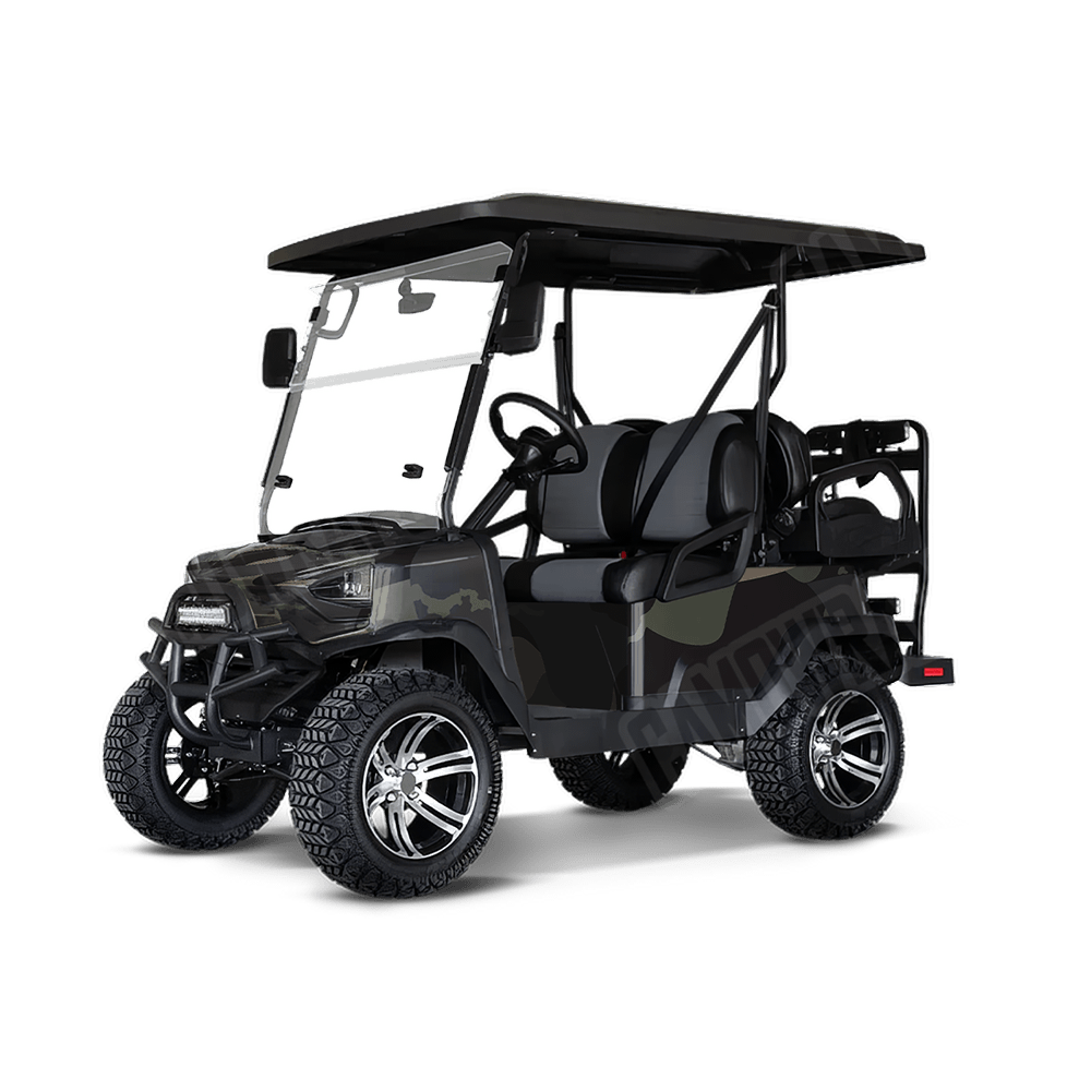 Jumbo Ragged Militant Charcoal Golf Cart Camo Vinyl Wrap