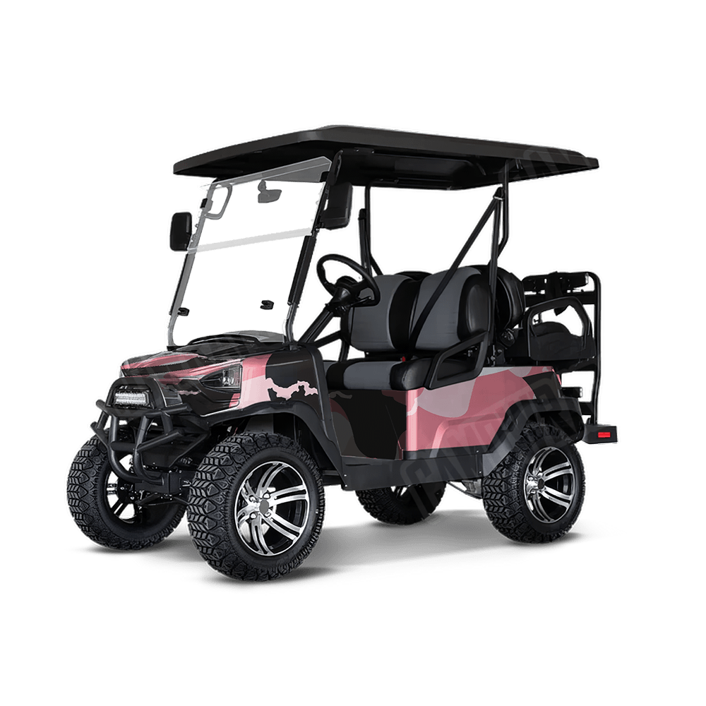 Jumbo Ragged Pink Golf Cart Camo Vinyl Wrap
