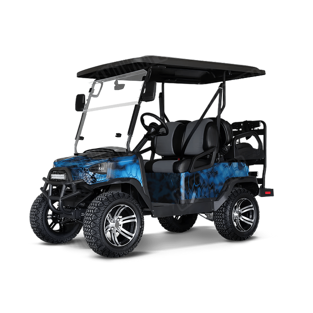 Kryptek Blue Lightning Camo Golf Cart Vinyl Wrap