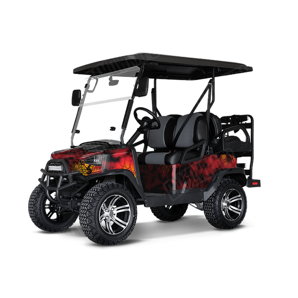 Kryptek Lava Camo Golf Cart Vinyl Wrap