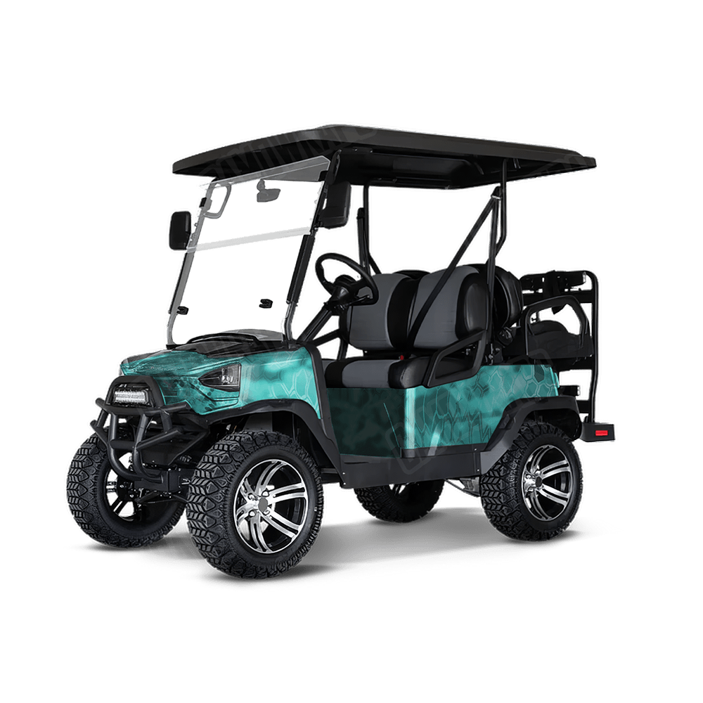 Kryptek Tiffany Blue Camo Golf Cart Vinyl Wrap