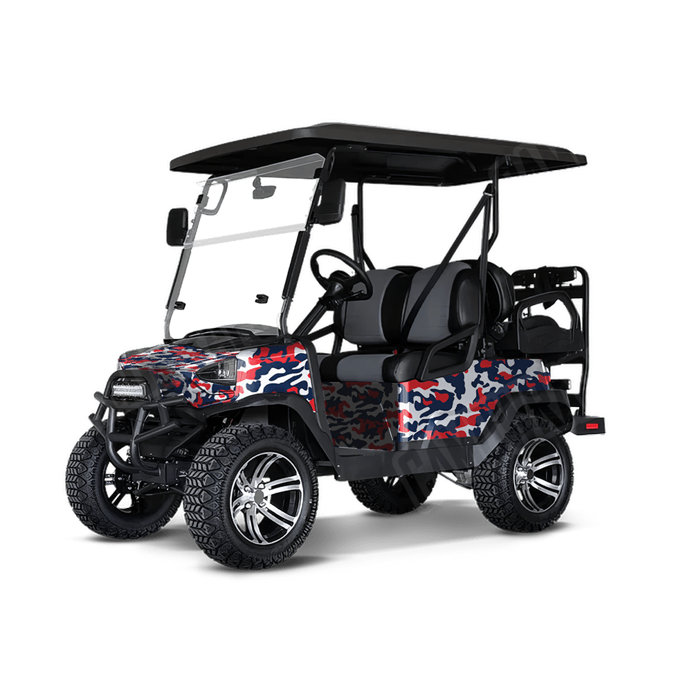 Large Classic America Golf Cart Camo Vinyl Wrap
