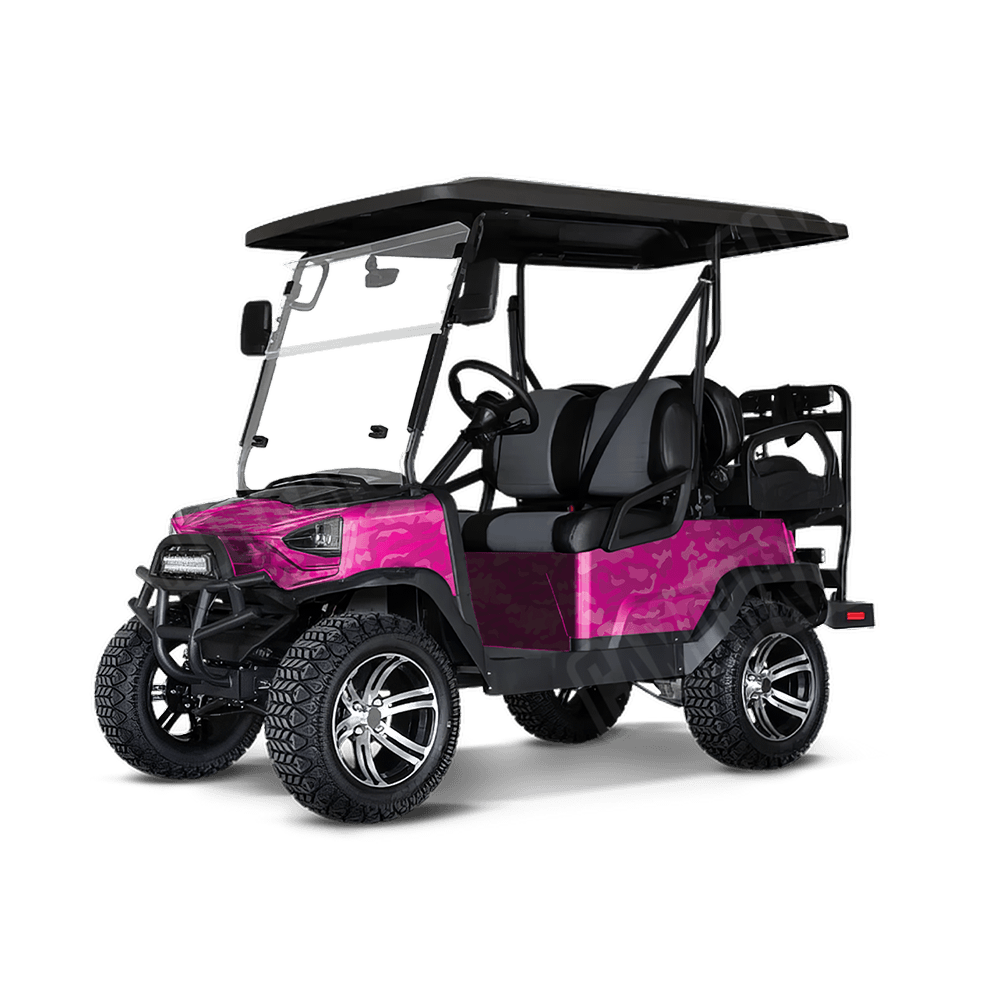 Large Classic Elite Magenta Golf Cart Camo Vinyl Wrap
