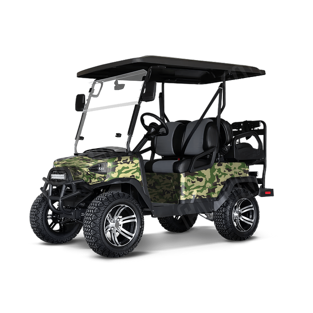 Large Classic Jungle Golf Cart Camo Vinyl Wrap