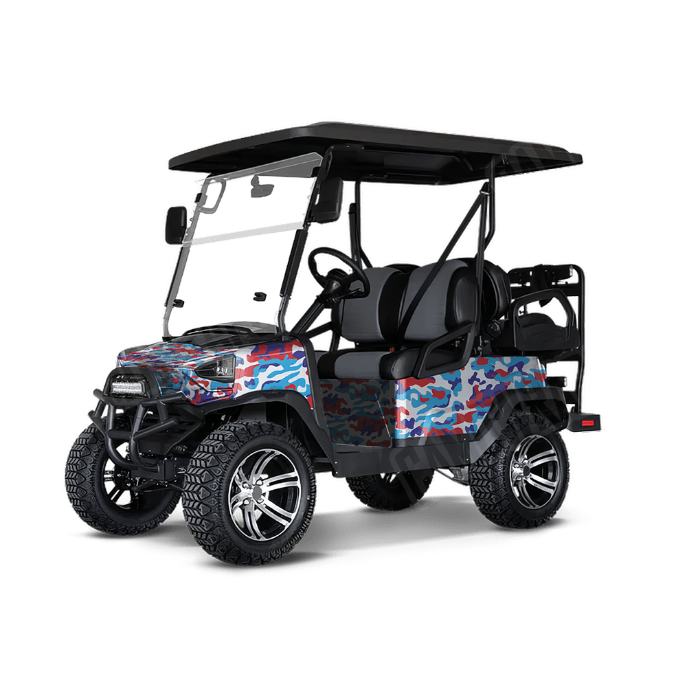 Large Classic M Series Golf Cart Camo Vinyl Wrap