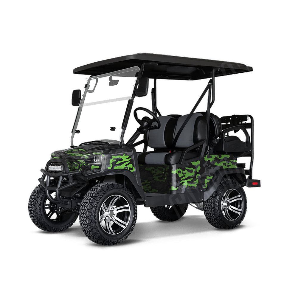 Large Classic Metro Green Golf Cart Camo Vinyl Wrap