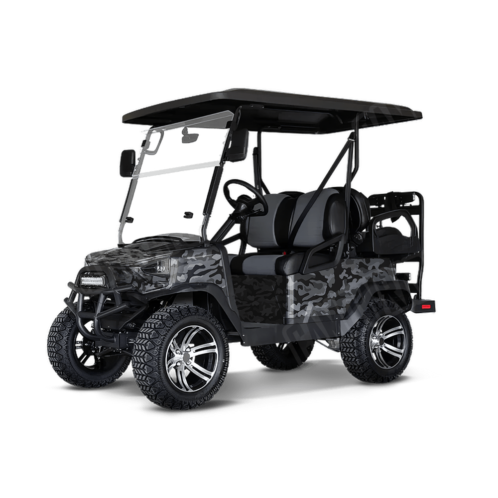 Large Classic Midnight Golf Cart Camo Vinyl Wrap