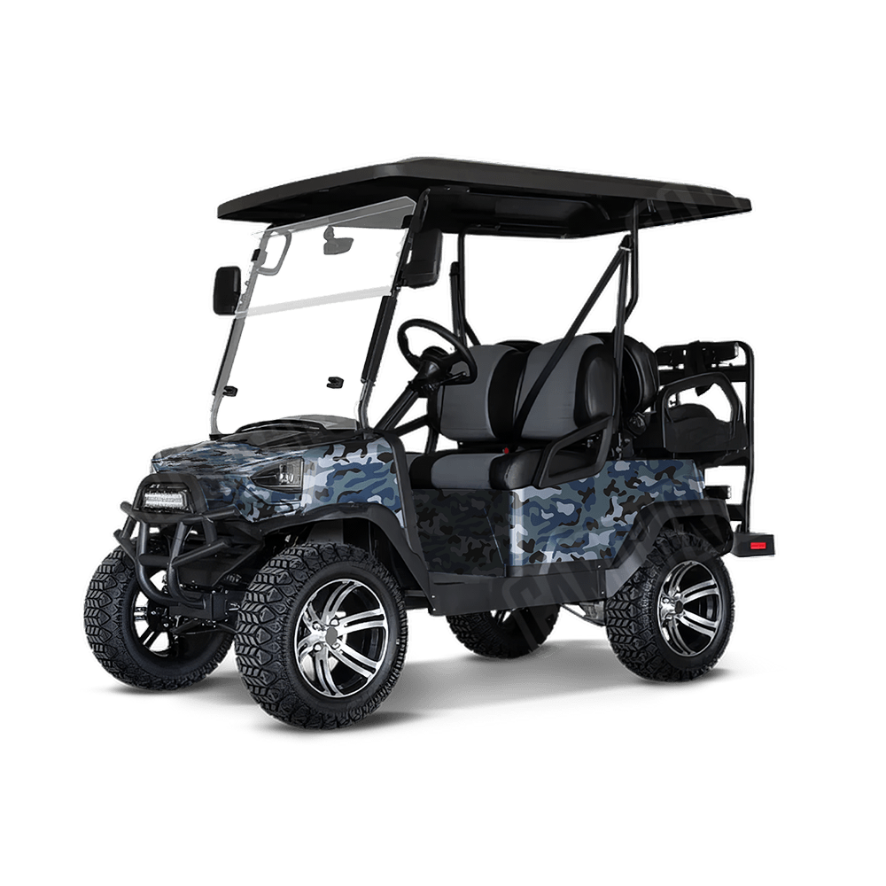 Large Classic Navy Golf Cart Camo Vinyl Wrap