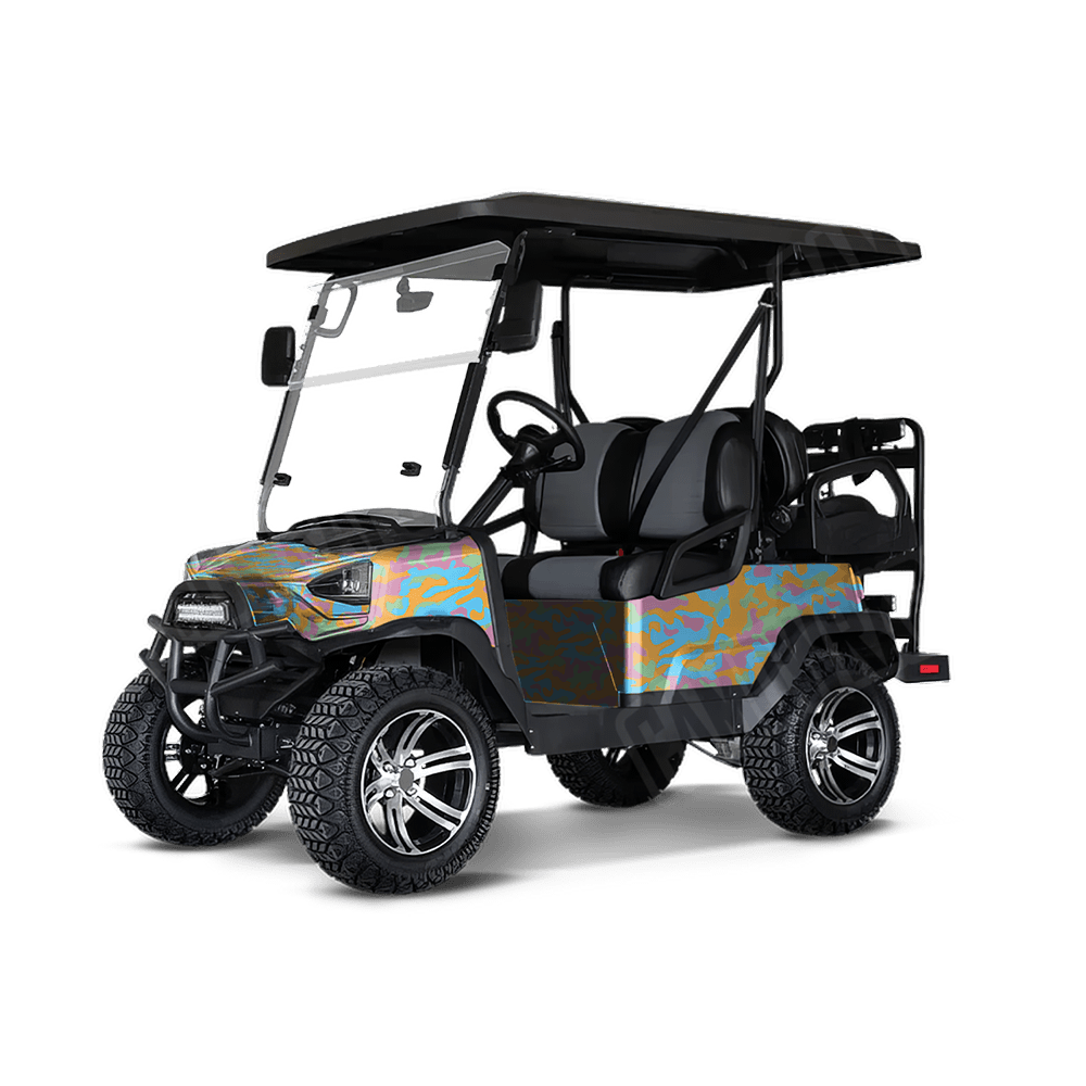 Large Classic Sherbert Golf Cart Camo Vinyl Wrap
