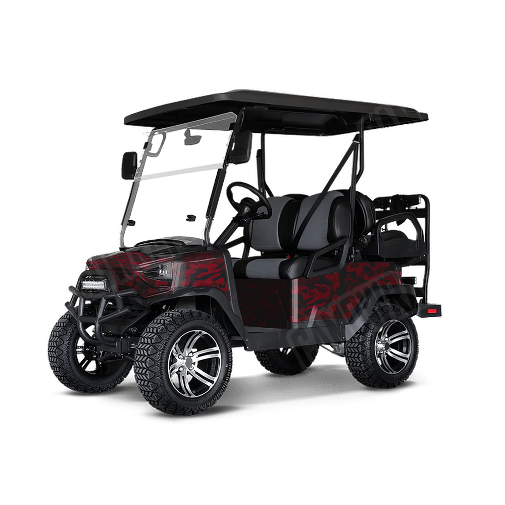 Large Classic Vampire Red Golf Cart Camo Vinyl Wrap
