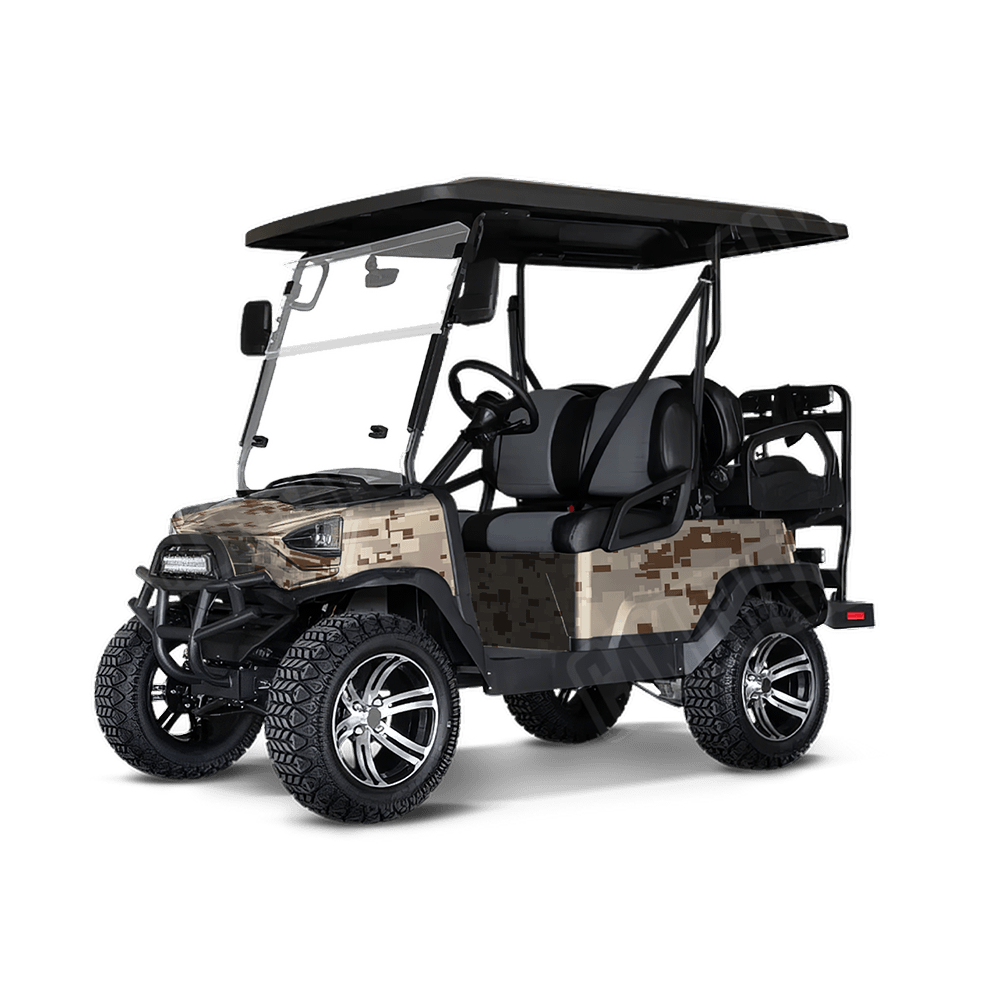 Large Digital Desert Golf Cart Camo Vinyl Wrap