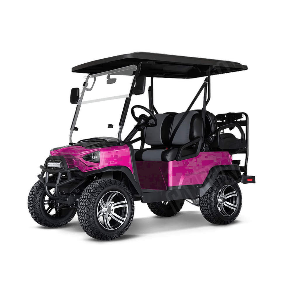 Large Digital Elite Magenta Golf Cart Camo Vinyl Wrap