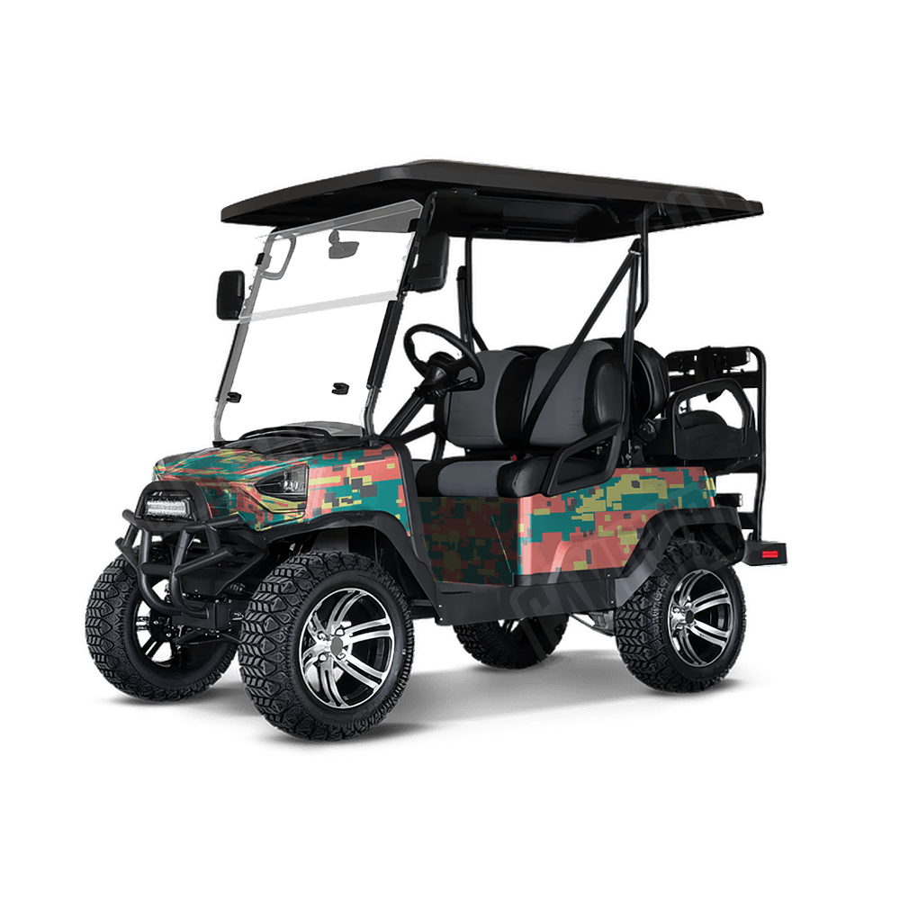 Large Digital Fiesta Golf Cart Camo Vinyl Wrap
