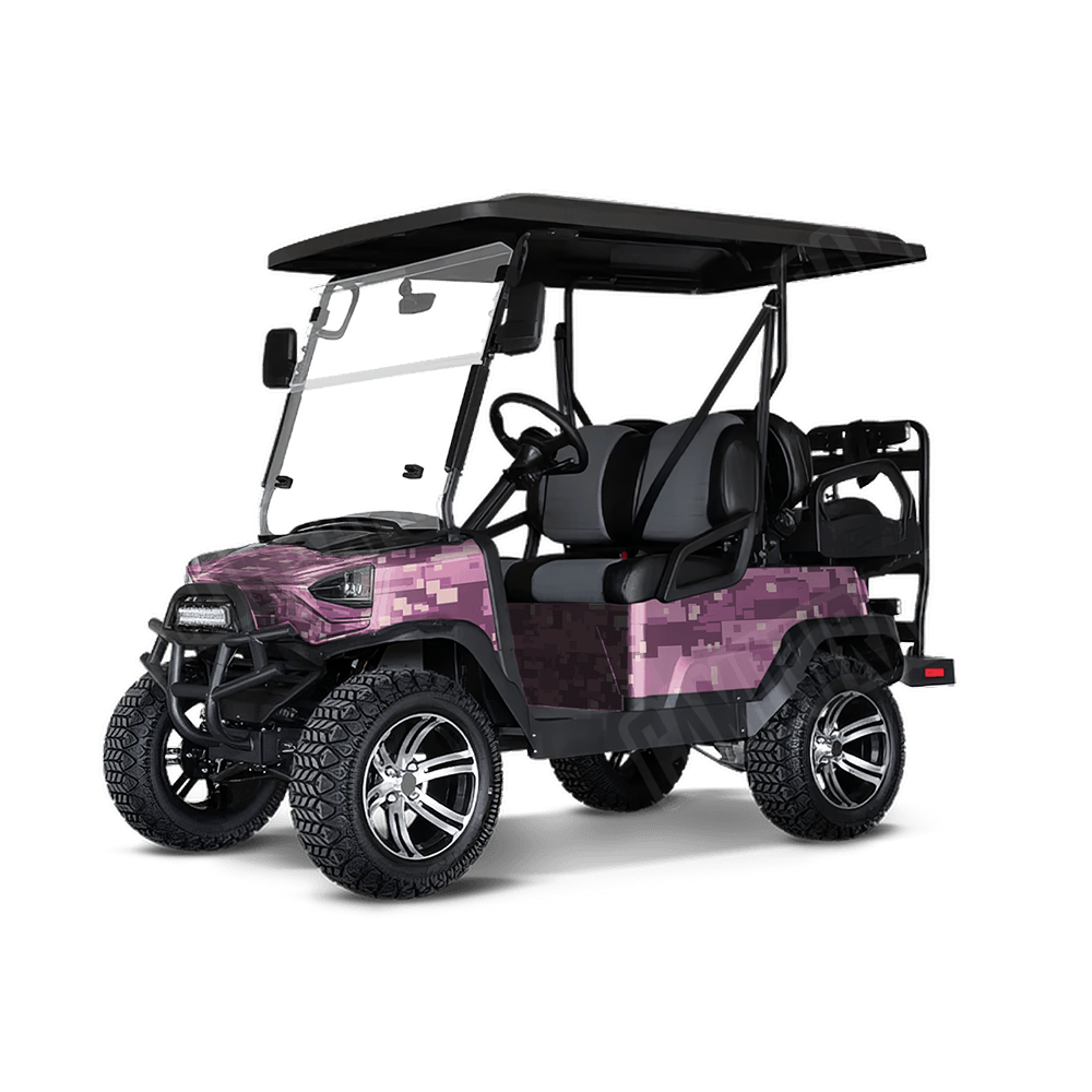 Large Digital Floral Golf Cart Camo Vinyl Wrap