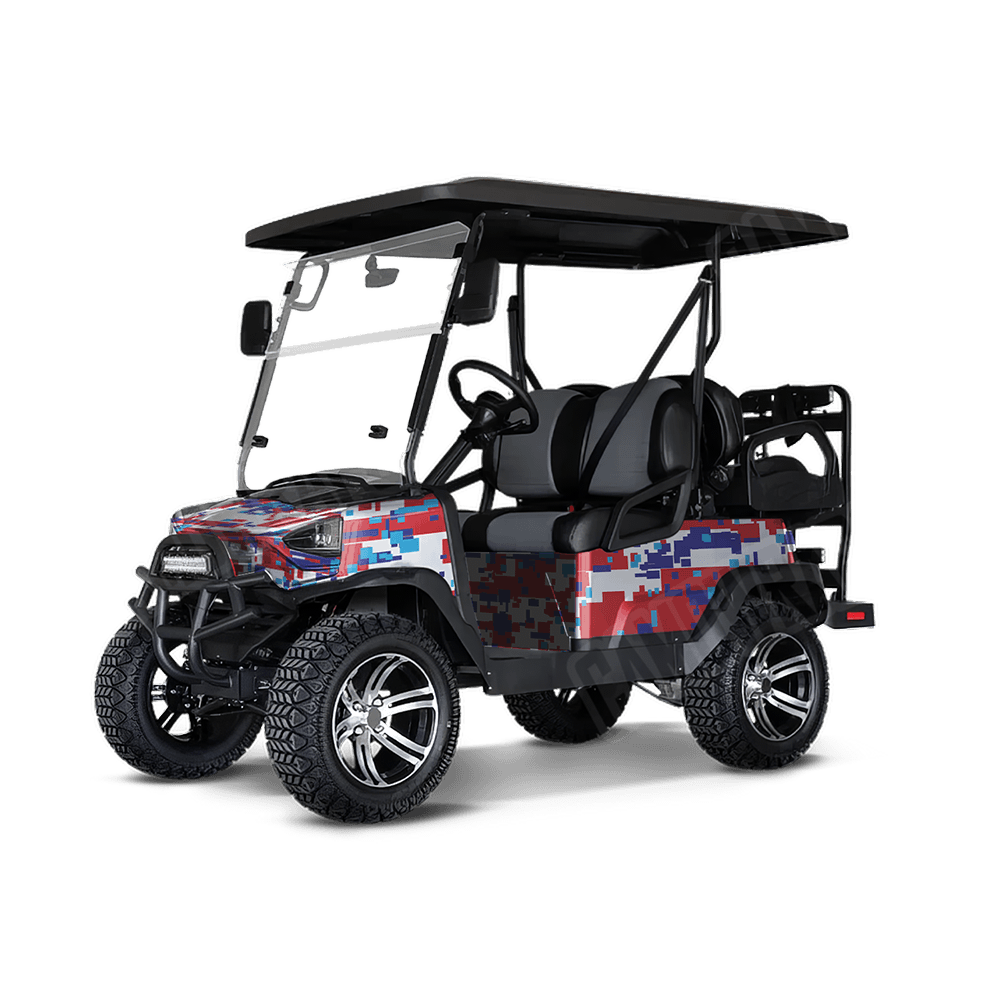 Large Digital M Series Golf Cart Camo Vinyl Wrap