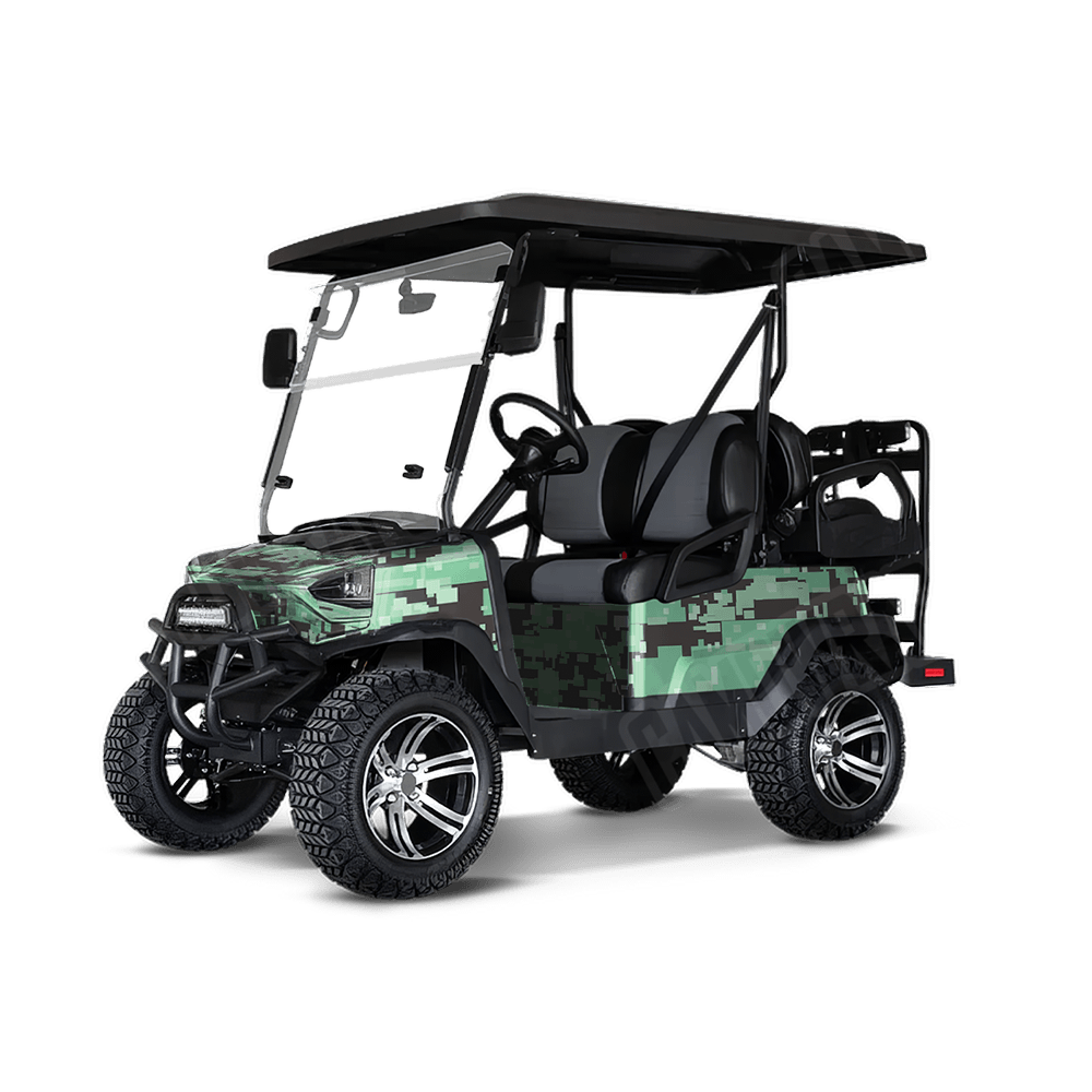 Large Digital Mint Chocolate Chip Golf Cart Camo Vinyl Wrap
