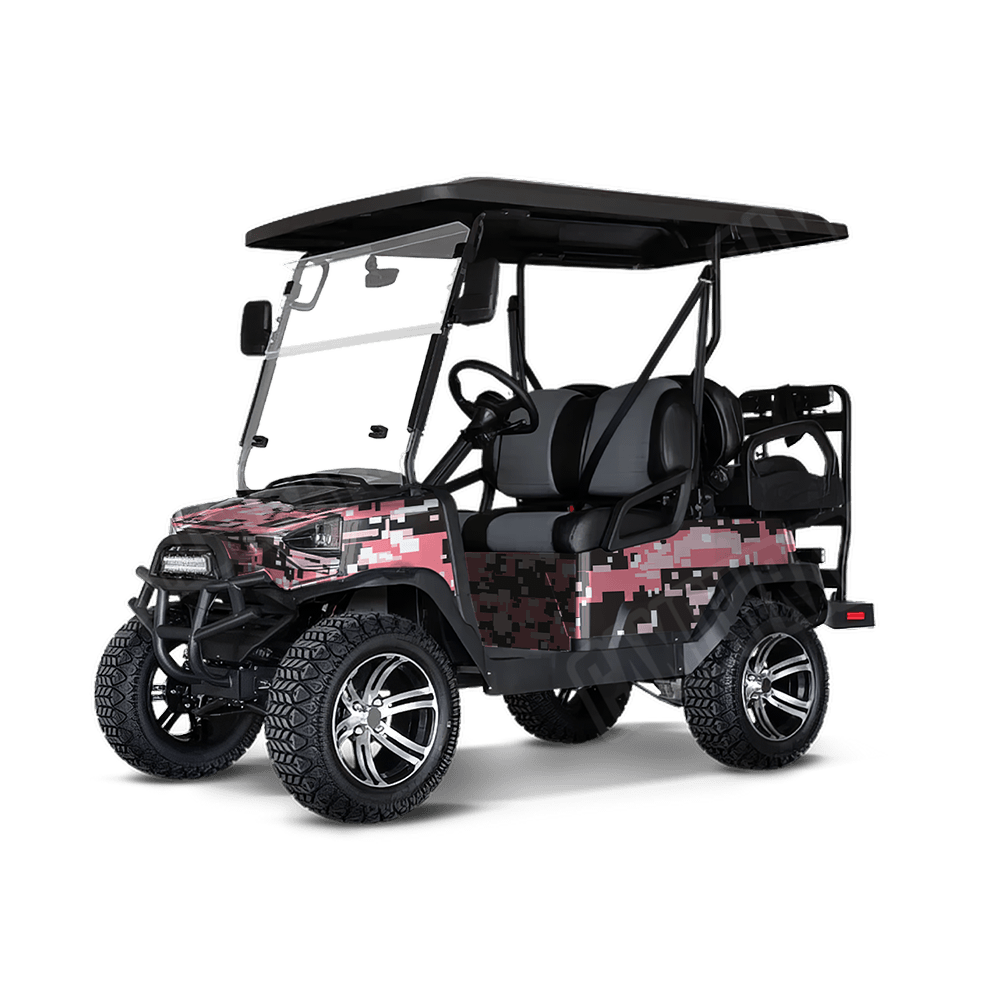 Large Digital Pink Golf Cart Camo Vinyl Wrap