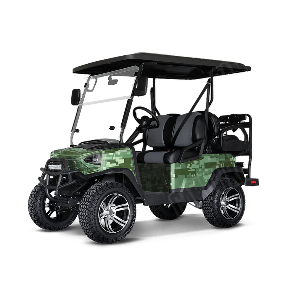 Large Digital Pistachio Golf Cart Camo Vinyl Wrap